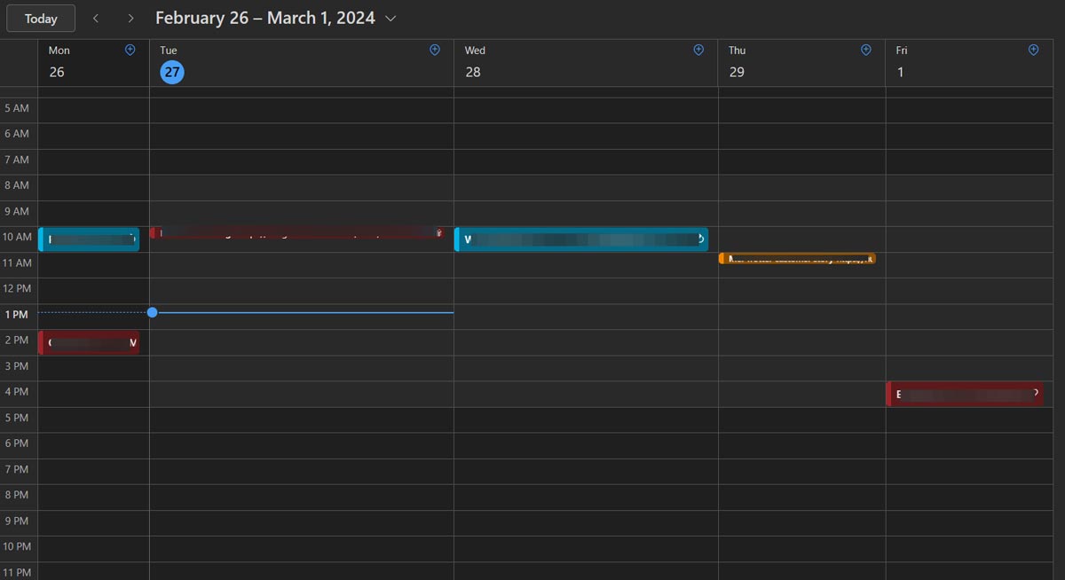 Outlook Calendar Time Scale Small