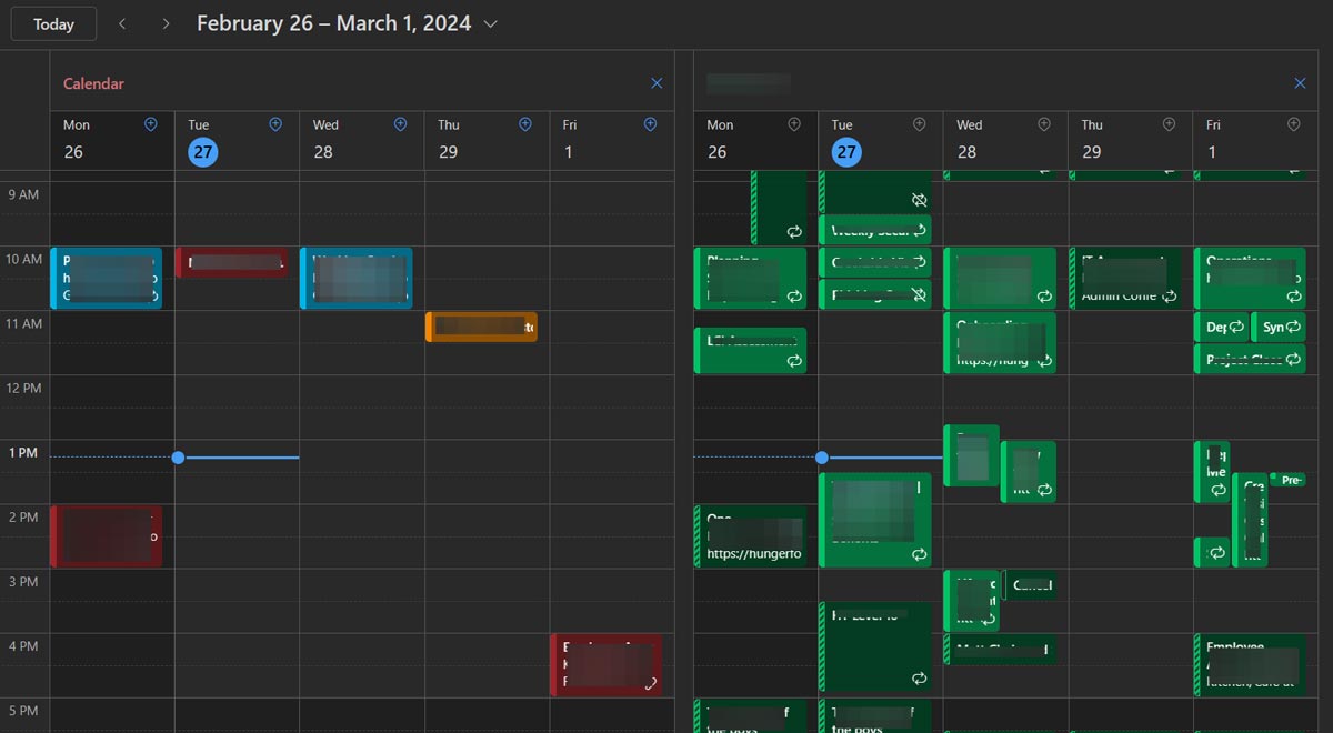 Split View Microsoft Outlook Calendar Tips